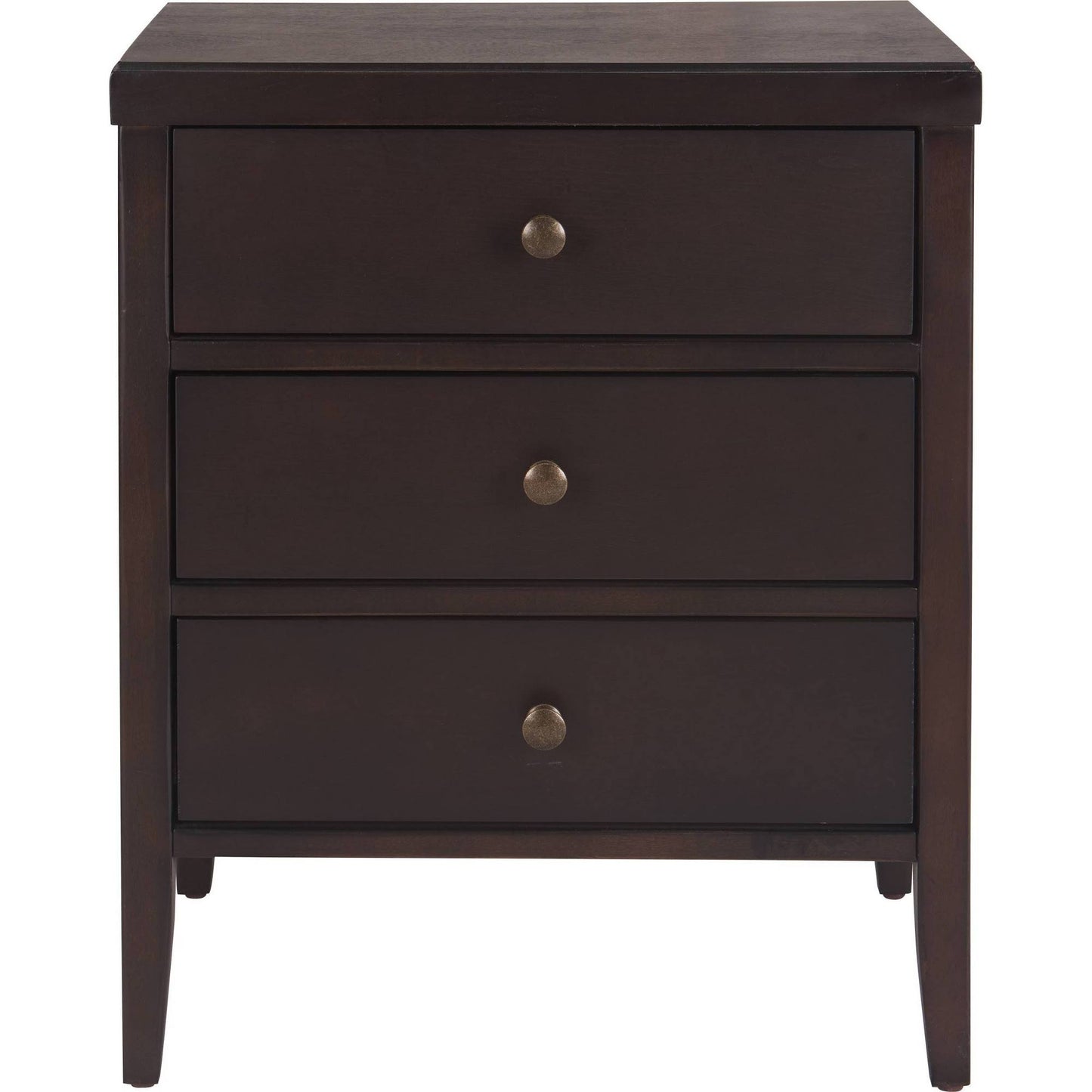 Finley Solid Wood 3 Drawer Nightstand Gray