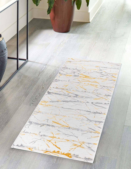 Finsbury 4x6 Yellow And Gray Abstract Area Rug