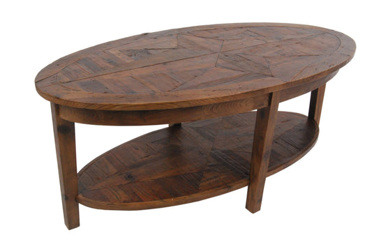 Furniture Revive Reclaimed Wood Oval Coffee Table, Natural