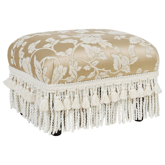 Fiona Traditional Decorative Footstool, Coral Red/Beige