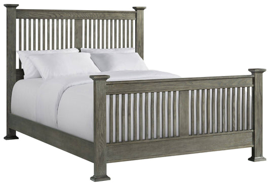 Furniture Oak Park California King Slat Bed In Brushed Pewter