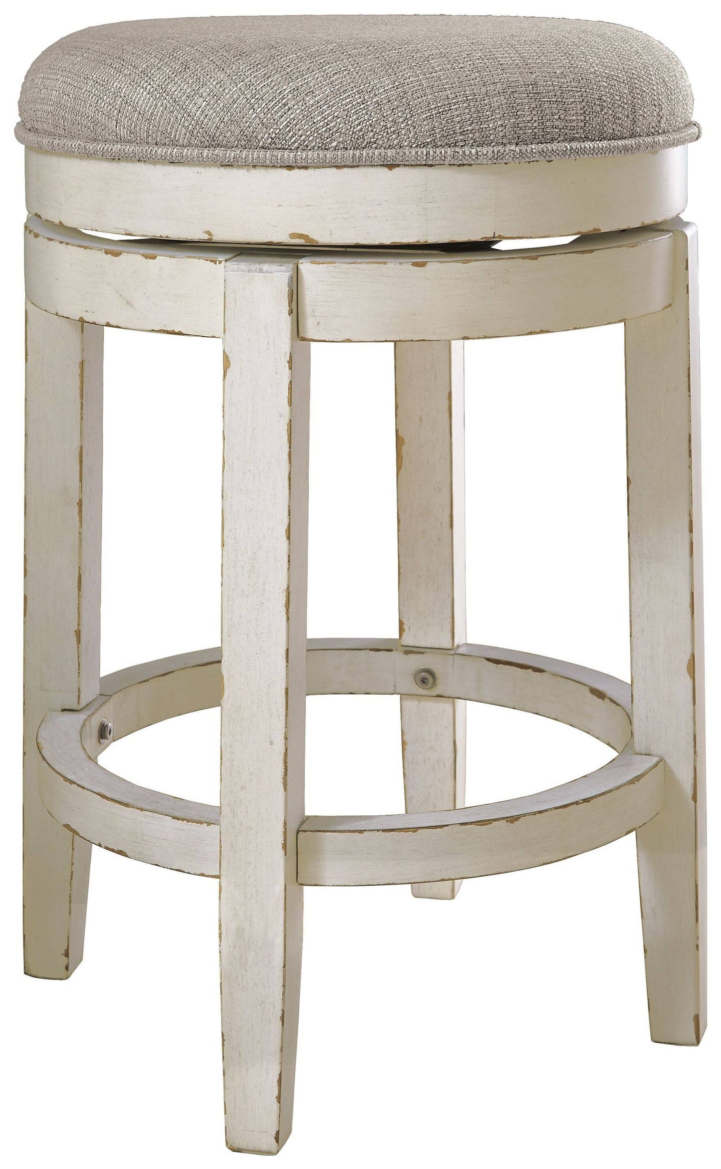 Furniture Realyn Upholstered Swivel Stool - Chipped White