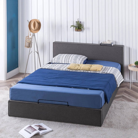 Finley Upholstered Platform Bed Frame With Lifting Storage / Hydraulic
