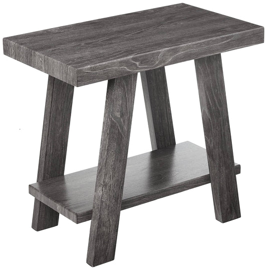 Furniture Oe3371 Athens Contemporary Replicated Wood Shelf End Table In Charcoal Finish